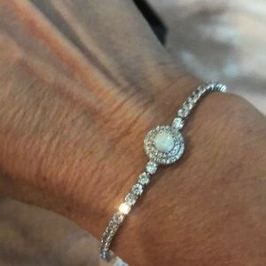 Sterling silver bracelet with opal and CZs NWT